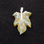 Natural Ocean Jasper Carved Leaf Pendant with 925 Sterling Silver 46*30*8mm, 8.8g