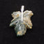 Natural Ocean Jasper Carved Leaf Pendant with 925 Sterling Silver 43*29*8mm, 8.9g