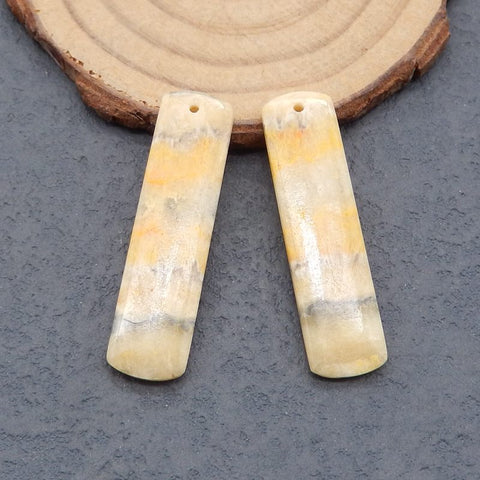 Natural Bumblebee Jasper Earring Beads 38*10*3mm, 6.1g
