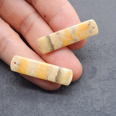 Natural Bumblebee Jasper Earring Beads 38*10*3mm, 6.1g