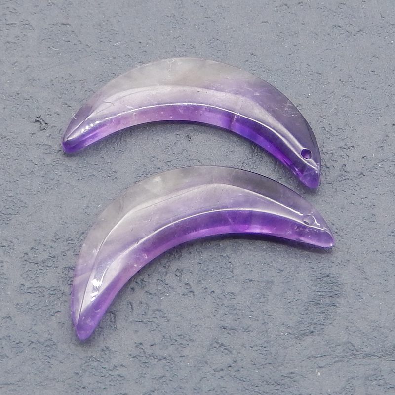 Natural Amethyst Earring Beads 33x10x4mm, 5.0g
