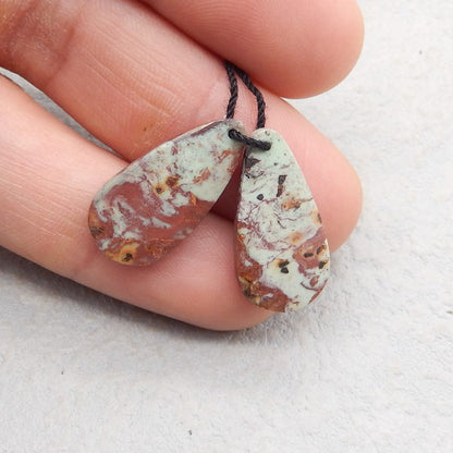 Natural Green Opal Earring Beads 23*12*4mm, 2.9g