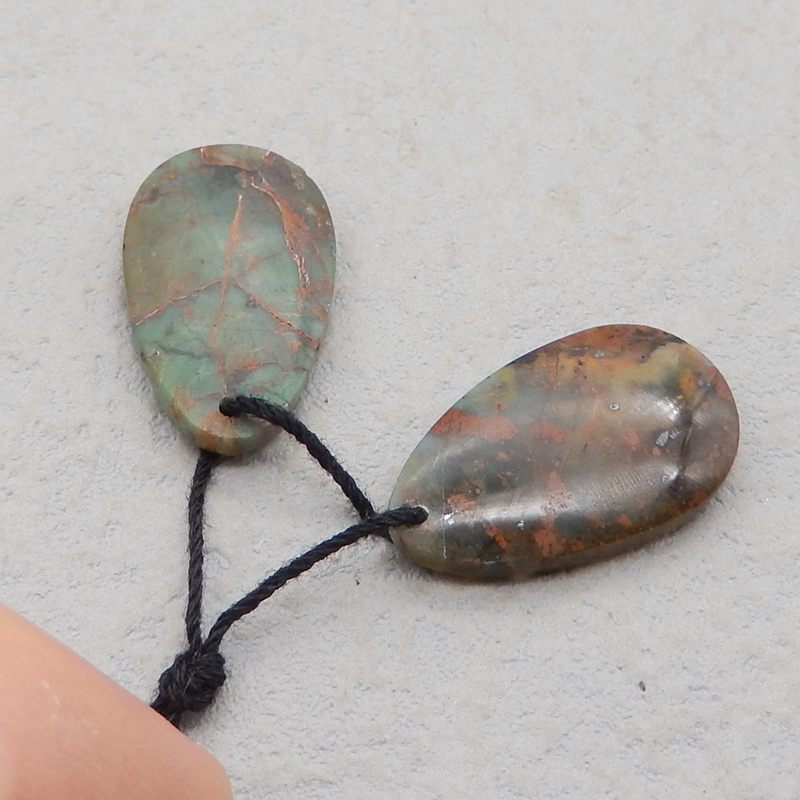 Natural Green Opal Earring Beads 23*12*4mm, 2.9g