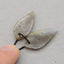Natural Labradorite Carved leaf Earring Beads 26x12x4mm, 3.8g