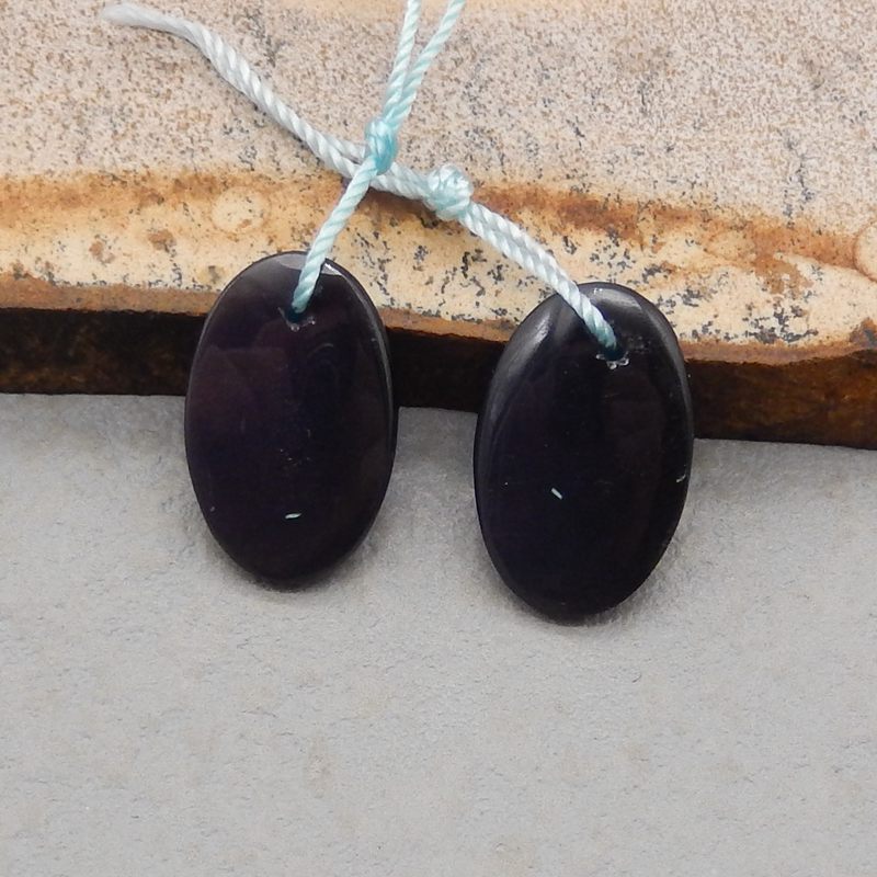 Natural Obsidian Earring Beads 19*12*3mm, 2.8g