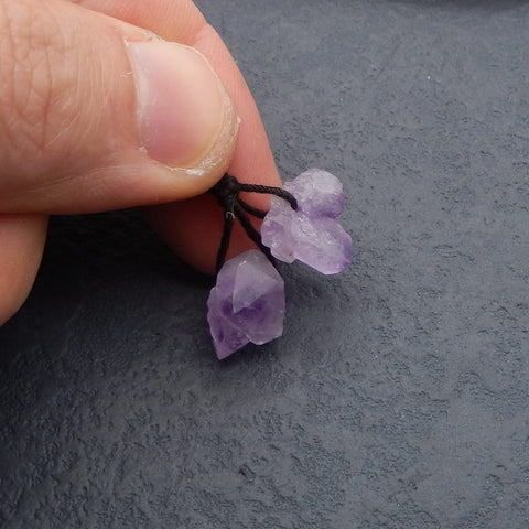 Natural Amethyst Earring Beads 16x11x8mm, 3.9g