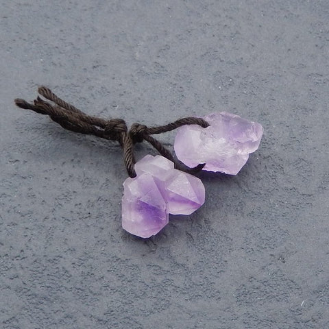 Natural Amethyst Earring Beads 16x11x8mm, 3.9g