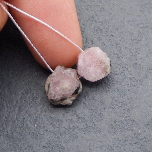 Natural Ruby Gemstone Earring Beads 12*12*5mm, 3.4g