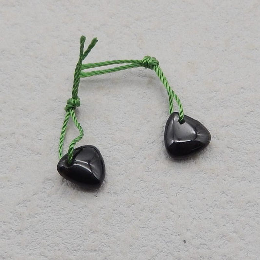 Natural Obsidian Earring Beads 9*8*4mm, 1.0g