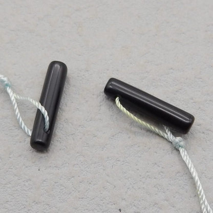 Natural Obsidian Earring Beads 20*4*4mm, 1.6g