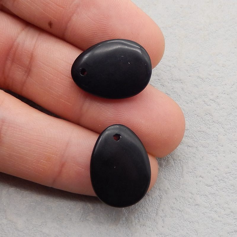 Natural Obsidian Earring Beads 20*15*4mm, 4.4g