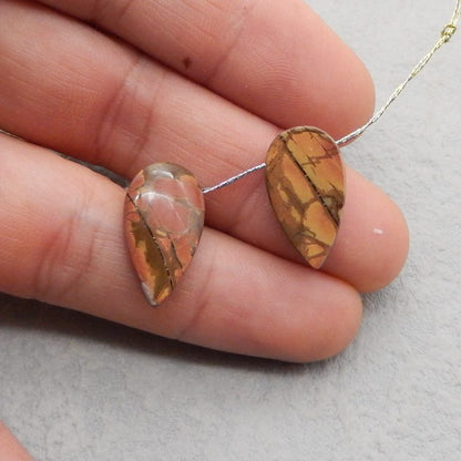 Natural Red Creek Jasper Earring Beads 20*11*5mm, 3.2g