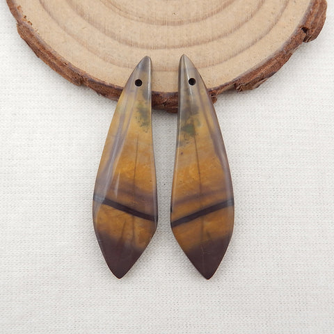 Natural Red Creek Jasper Earring Beads 41x9x4mm, 4.5g
