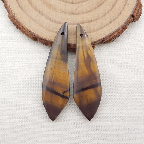 Natural Red Creek Jasper Earring Beads 41x9x4mm, 4.5g
