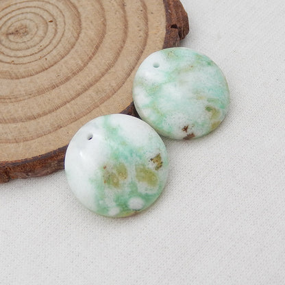 Natural Chrysoprase Earring Beads 18x18x4mm, 5.3g