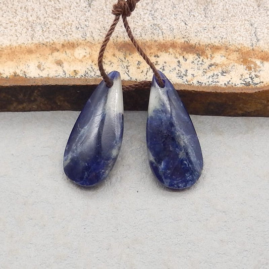 Natural African Sodalite Earring Beads 22*10*4mm, 2.4g