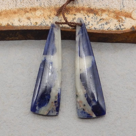 Natural African Sodalite Earring Beads 38*11*4mm, 4.5g