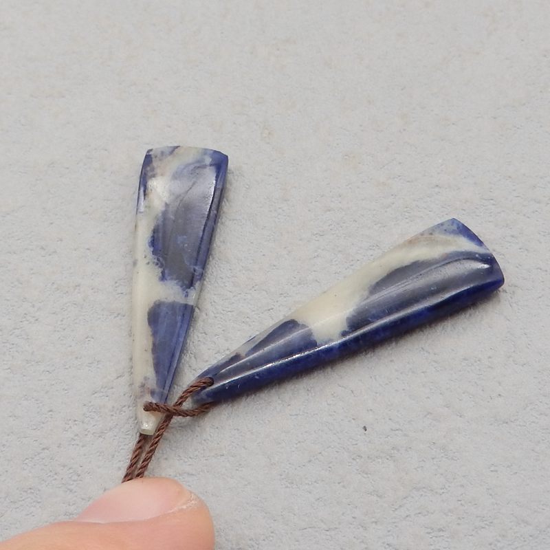 Natural African Sodalite Earring Beads 38*11*4mm, 4.5g