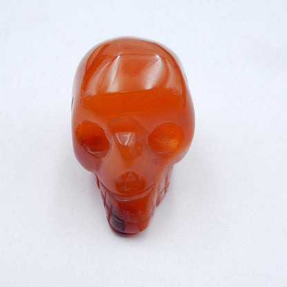 Natural Red agate Carved skull Cabochon 34x19x24mm, 22.9g