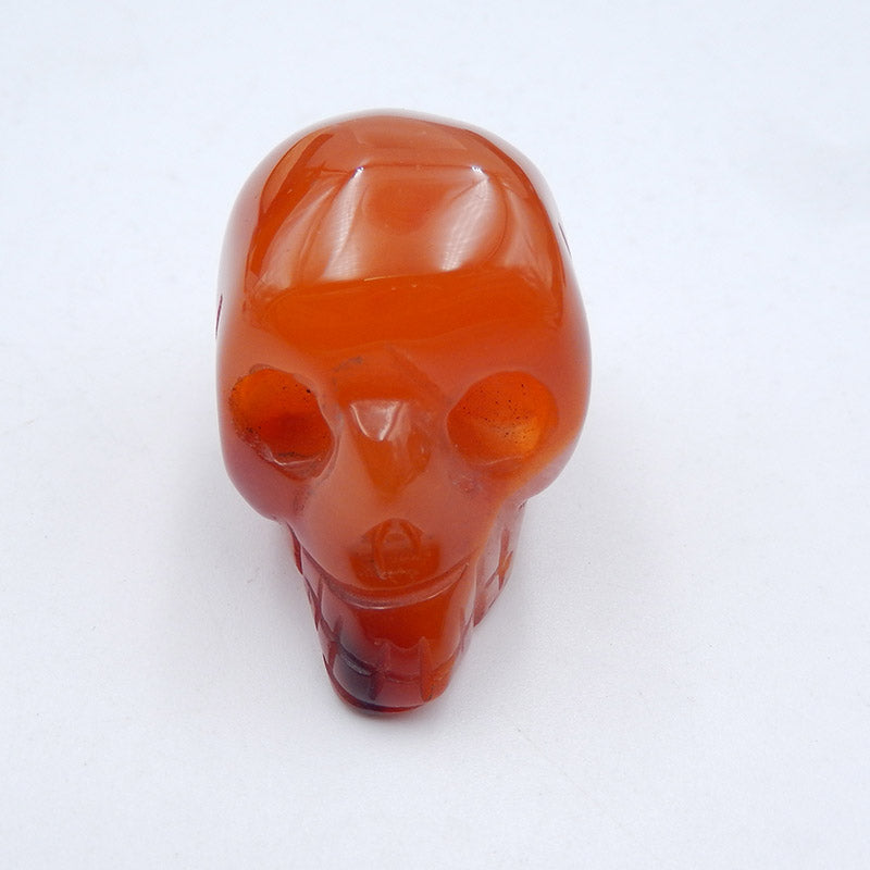 Natural Red agate Carved skull Cabochon 34x19x24mm, 22.9g