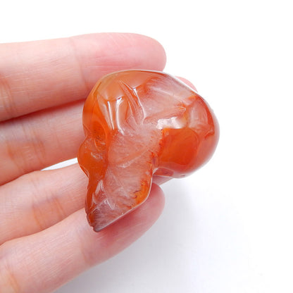 Natural Red agate Carved skull Cabochon 34x19x24mm, 22.9g