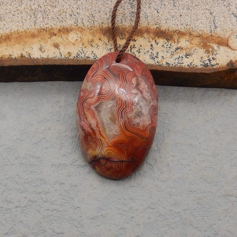 Natural Crazy Lace Agate Pendant Bead 30*19*6mm, 5.1g