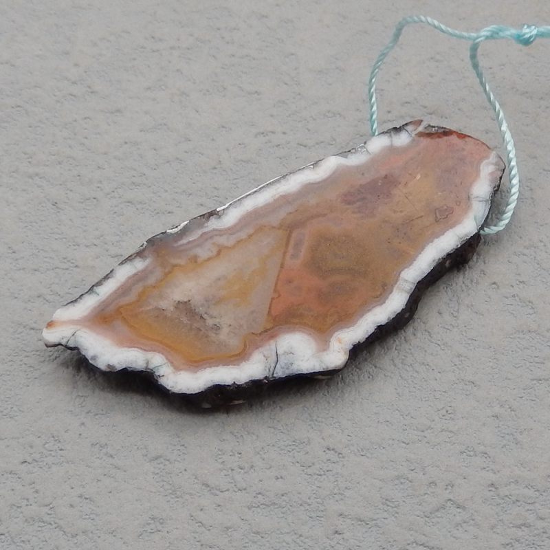Natural Crazy Lace Agate Pendant Bead 53*23*4mm, 9.5g