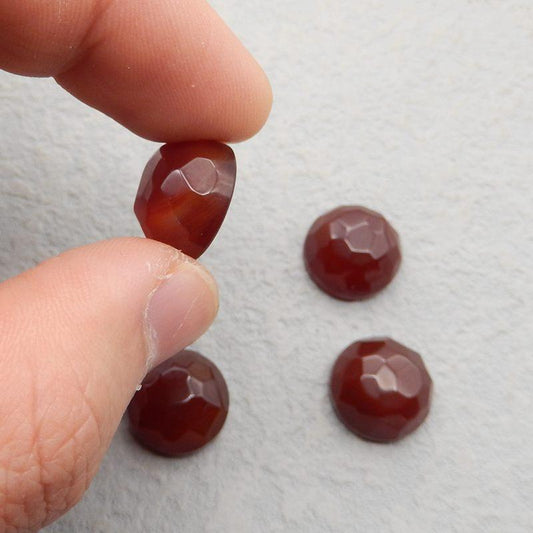 4 pcs Natural Red Agate faced Cabochons 16*16*9mm, 3.5g - Gomggsale