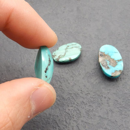3 pcs Natural Turquoise Cabochons 22*14*7mm, 19*12*4mm, 8.3g
