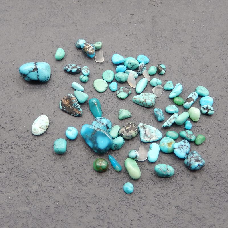 Natural Turquoise Cabochons 13*8*4mm, 3*2*2mm, 8.3g