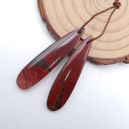 Natural Red Creek Jasper Earring Beads 36x9x5mm, 4.5g
