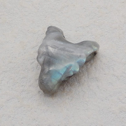 Natural Labradorite Carved wolf head Pendant Bead 23*18*10mm, 4.7g