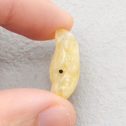 Natural Yellow Opal Carved wolf head Pendant Bead 23*18*11mm, 3.7g