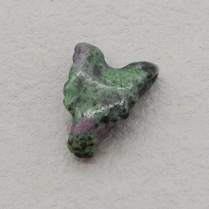 Natural Ruby and Zoisite Carved wolf head Pendant Bead 23*16*9mm, 4.6g