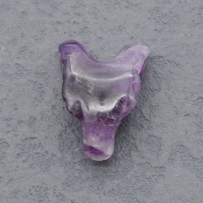 Natural Amethyst Carved wolf head Pendant Bead 23*17*9mm, 3.9g