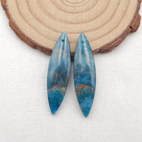 Natural Blue Apatite Crystal Earring Beads 37*10*5mm, 6.4g