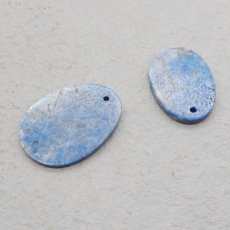 2 pcs Natural Lapis Lazuli Pendant Beads 20*18*3mm, 30*22*2mm, 6.6g