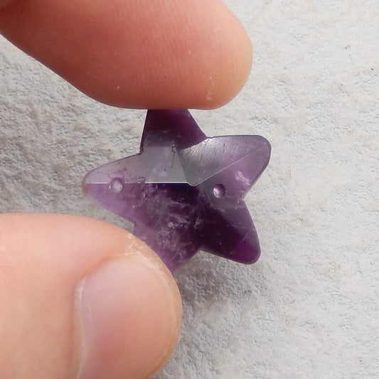 Natural Amethyst Pendant Bead 20*20*5mm, 2.1g