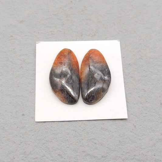 Natural Heliolite Sunstone Cabochons Paired 27*14*4mm, 6.0g