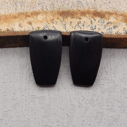 Natural Obsidian Earring Beads 20*12*3mm, 3g