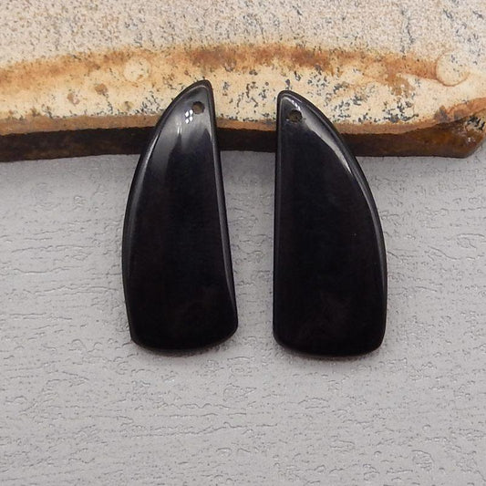 Natural Obsidian Earring Beads 32*13*4mm, 5.8g - Gomggsale