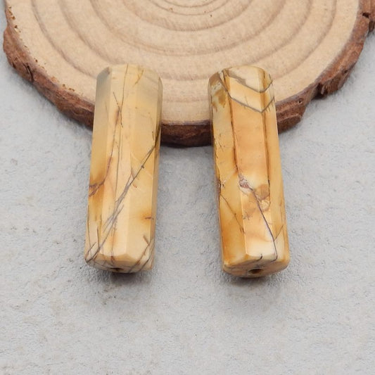 Natural Picture Jasper Earring Beads 33*10*10mm, 13.0g