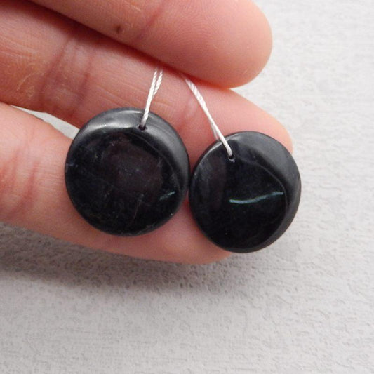 Natural Obsidian Earring Beads 22*22*5mm, 7.7g - Gomggsale