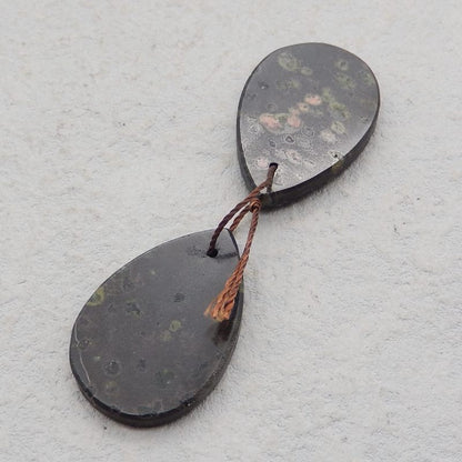 Natural Poppy Jasper Earring Beads 30x20x3mm, 8.7g