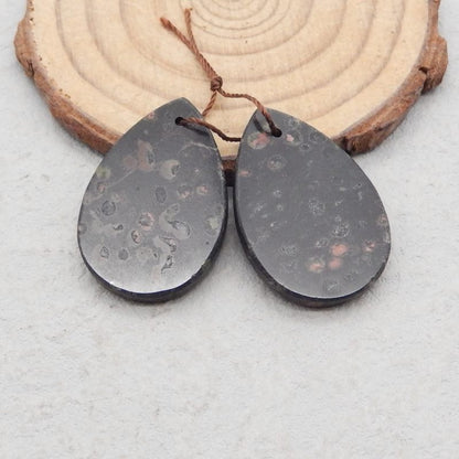 Natural Poppy Jasper Earring Beads 30x20x3mm, 8.7g