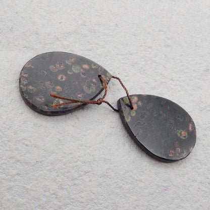 Natural Poppy Jasper Earring Beads 30x20x3mm, 8.7g