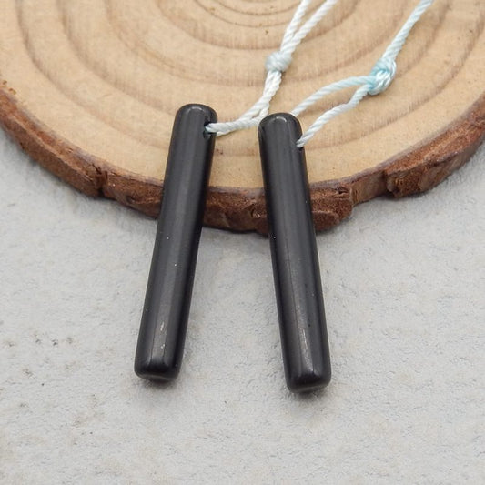 Natural Obsidian Earring Beads 28*4*4mm, 2.3g