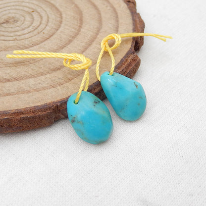 Natural Turquoise Earring Beads 12x9x4mm, 0.9g