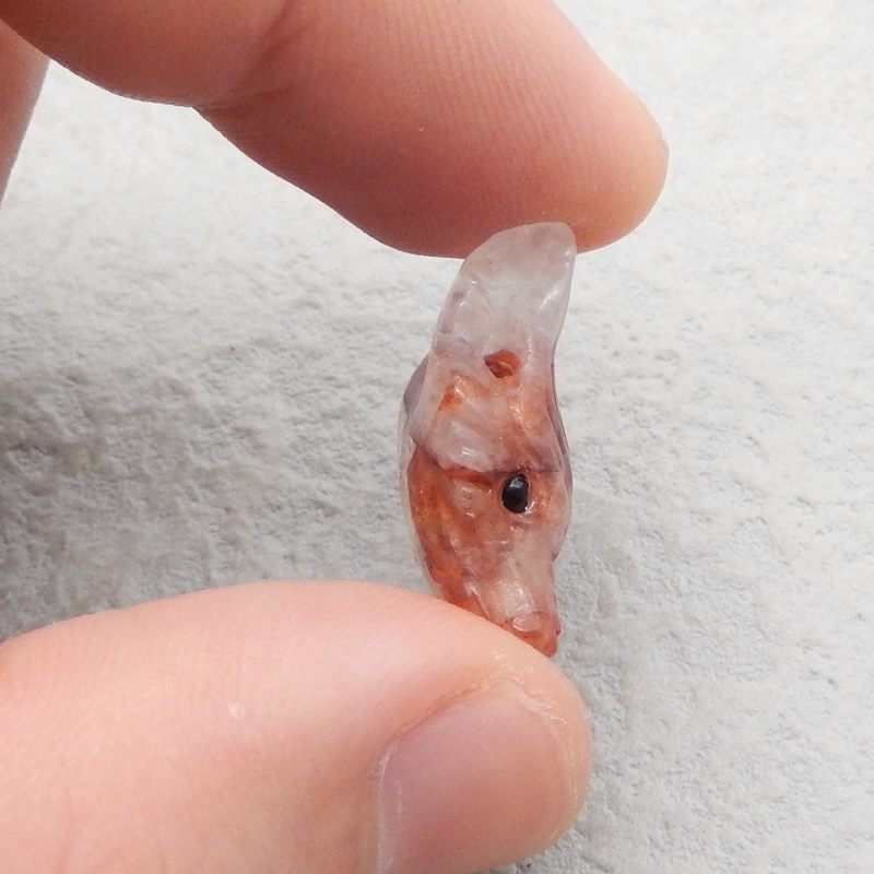 Natural Crazy Lace Agate Carved wolf head Pendant Bead 23*16*8mm, 3.5g