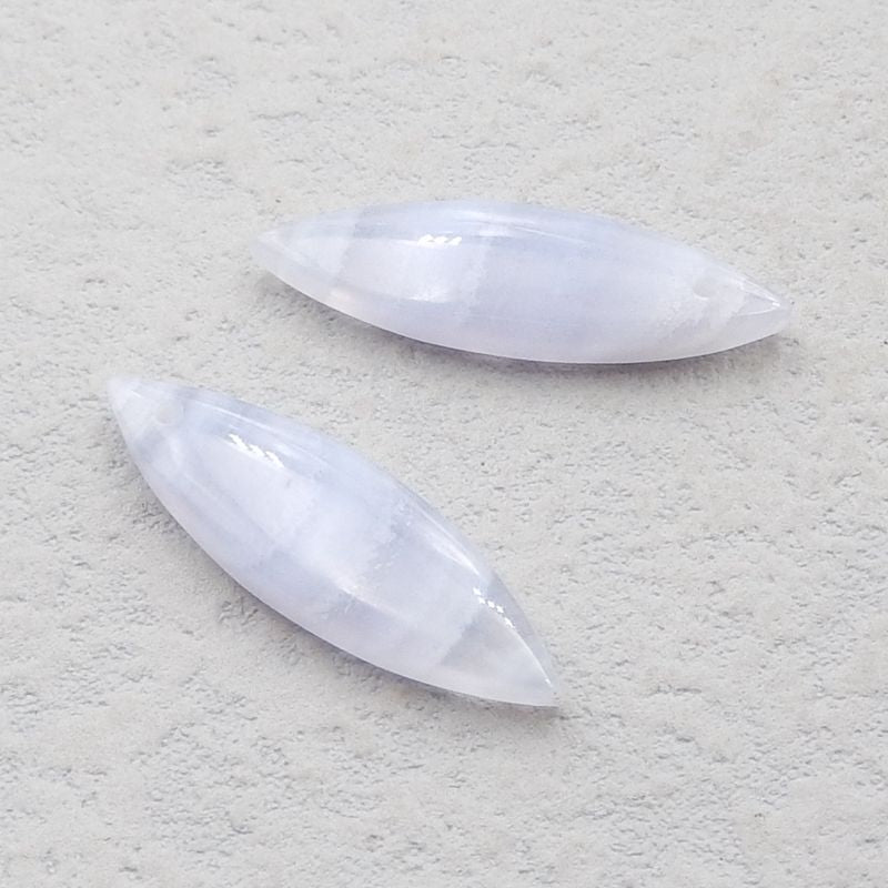 Natural Blue Lace Agate Earring Beads 29*8*3mm, 2.9g